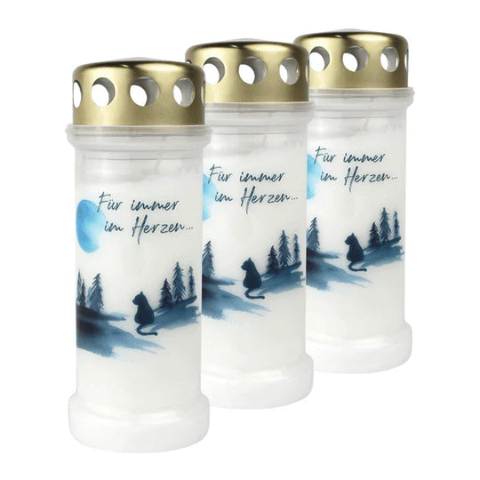 BOLSIUS-Motivkerze "Katze", 67/173 mm, Brenndauer ca. 60h, Lieferumfang 3 Stück