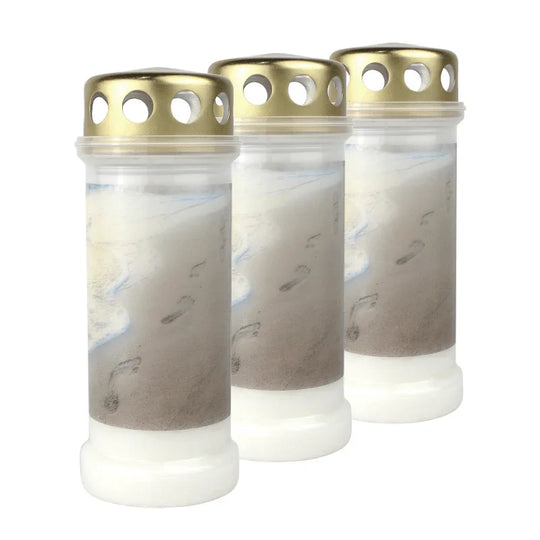 BOLSIUS-Motivkerze "Strand", 67/173 mm, Brenndauer ca. 60h, Lieferumfang 3 Stück