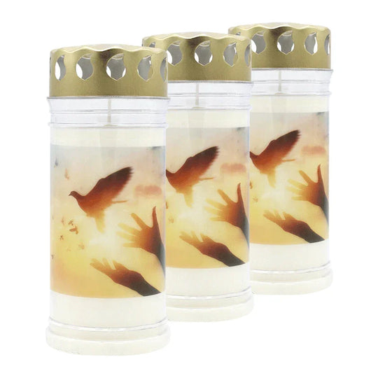 BOLSIUS-Motivkerze "Taube", 75/165 mm, Brenndauer ca. 60h, Lieferumfang 3 Stück