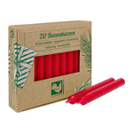 Baumkerzen aus Paraffin, 110/13 mm, Weihnachtsrot, KERZENFARM HAHN, Brenndauer ca. 2h, 20 Stück pro Verpackung