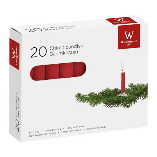 Baumkerzen aus Paraffin, Bordeaux, 96/13 mm, Wiedemann, Brenndauer ca. 2h, 20 Stück