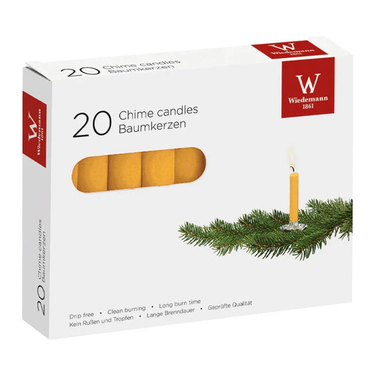 Baumkerzen aus Paraffin, Natur, 96/13 mm, Wiedemann, Brenndauer ca. 2h, 20 Stück