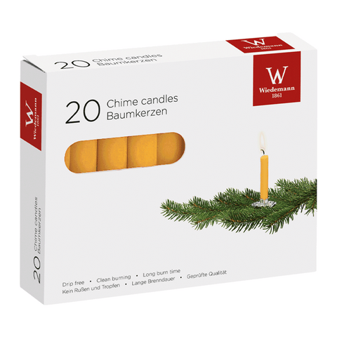Baumkerzen aus Paraffin, Natur, 96/13 mm, Wiedemann, Brenndauer ca. 2h, 20 Stück - luterna.de