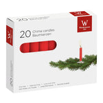 Baumkerzen aus Paraffin, Rot, 96/13 mm, Wiedemann, Brenndauer ca. 2h, 20 Stück