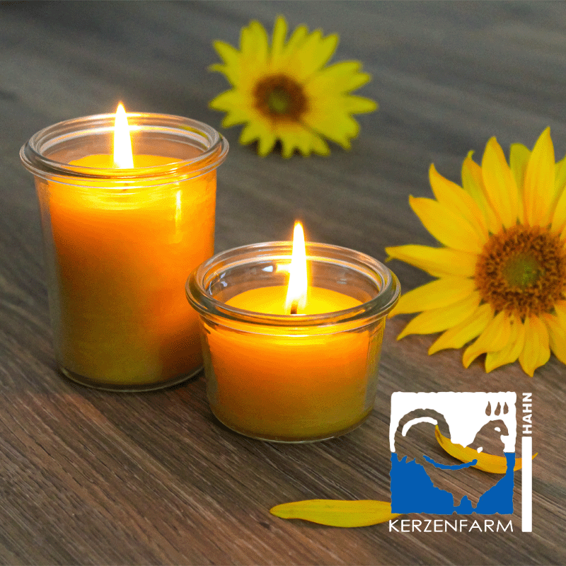 100% Bienenwachskerze im Glas Dunkelrot 84/70 mm, KERZENFARM HAHN, 20h, 160 ml –