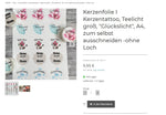 Kerzenfolie, Kerzentattoo "Glückslicht", Farbig, DIN A4, Selbst zuschneidbare Teelichtsticker ohne Loch