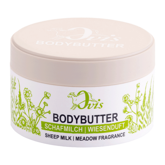 Body Butter Wiesenduft, Ovis Schafmilchseife, 100% natürlich, mit Bio-Schafmilch & Wiesenduft, 200 ml