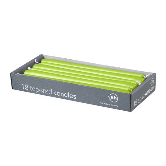 CLASSIC Spitzkerzen Limone, 250/23 mm, WENZEL, Brenndauer 8h, 12 St.