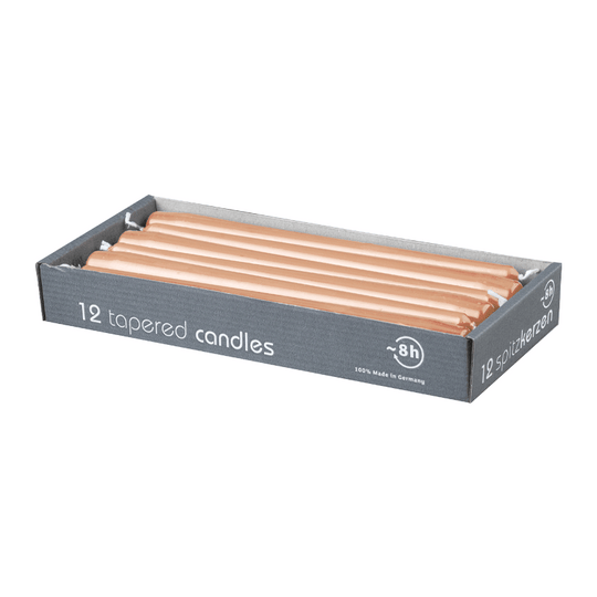 CLASSIC Spitzkerzen Peach, 250/23 mm, WENZEL, Brenndauer 8h, 12 St.