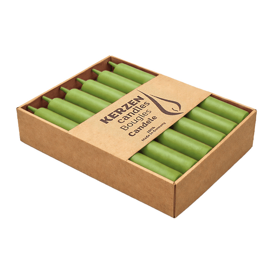 CLASSIC Stabkerzen Olive, 250/22 mm, WENZEL, Brenndauer 10h, 12 St.