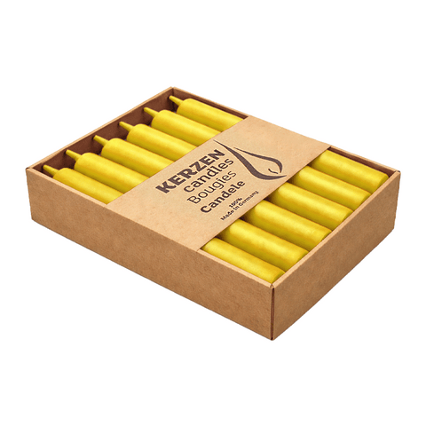 CLASSIC Stabkerzen Zitrone, 250/22 mm, WENZEL, 10h, 12 St.