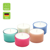 Colorlights Pastell-Edition, WENZEL-Teelichter, Brenndauer ca. 8h, 24/38 mm, 40 Stück