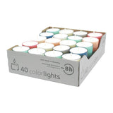 Colorlights Pastell-Edition, WENZEL-Teelichter, Brenndauer ca. 8h, 24/38 mm, 40 Stück