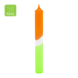 DIP DYE Stabkerzen aus Paraffin, 180/22 mm, Neonorange-Grün, KERZENFARM HAHN, Brenndauer ca. 7h, 16 Stück pro Verpackung