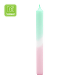 DIP DYE Stabkerzen aus Paraffin, 250/22 mm, Mint-Pastellaltrosa, KERZENFARM HAHN, Brenndauer ca. 12h, 16 Stück pro Verpackung