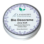 Deocreme ohne Duft, Landseife Naturkosmetik, 100% Bio, handgefertigt & vegan, 50 g, Körperpflege