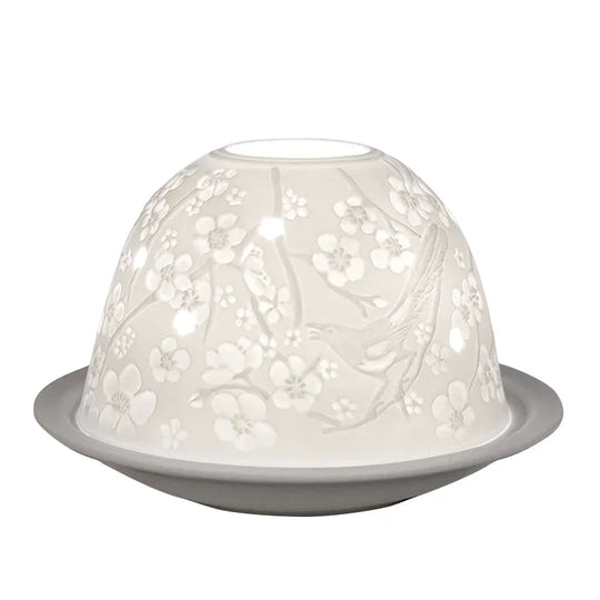 Dome-Light Frühlingsboten, Porzellan-Windlicht, KERZENFARM HAHN