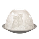 Dome-Light Kätzchen, Porzellan-Windlicht, KERZENFARM HAHN