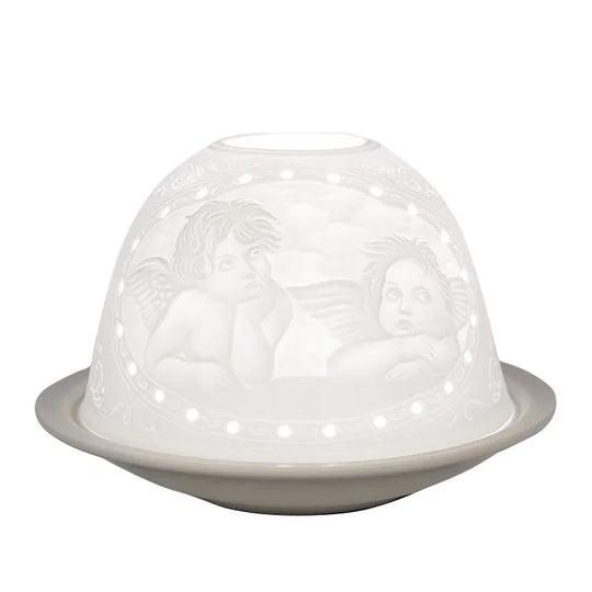 Dome-Light Raphael-Engel, Porzellan-Windlicht, KERZENFARM HAHN