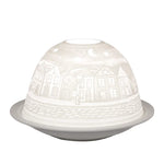 Dome-Light Straße bei Nacht, Porzellan-Windlicht, KERZENFARM HAHN