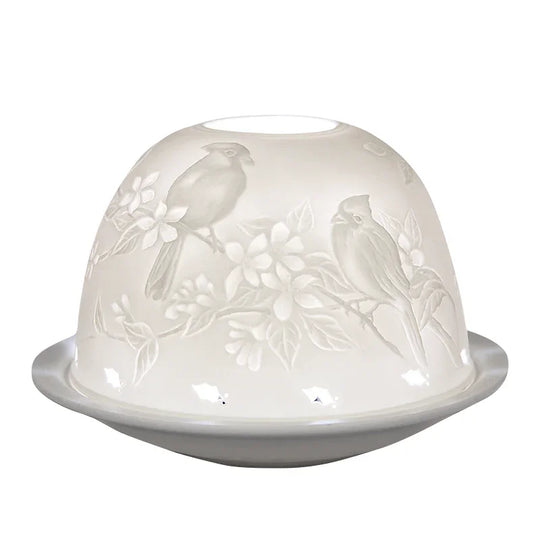 Dome-Light Vögel, Porzellan-Windlicht, KERZENFARM HAHN