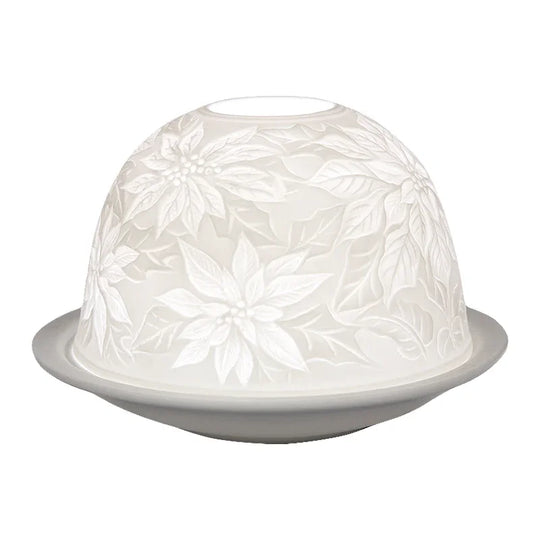 Dome-Light Weihnachtsstern, Porzellan-Windlicht, KERZENFARM HAHN