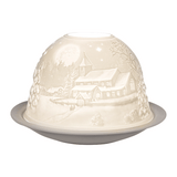 Dome-Light Winterdorf, Porzellan-Windlicht, KERZENFARM HAHN