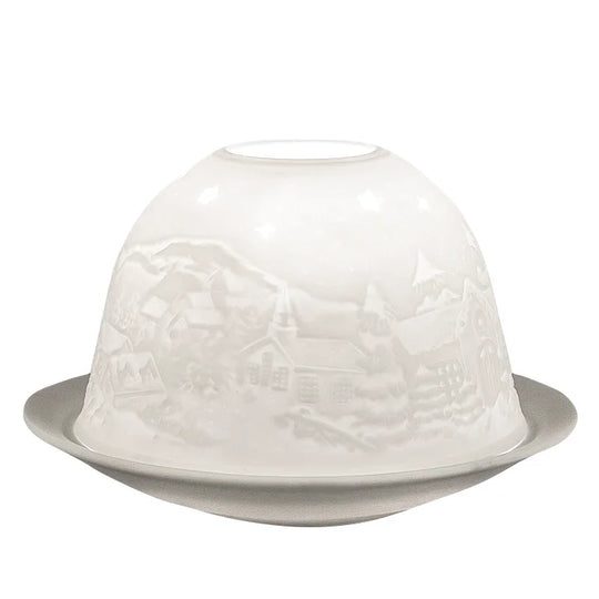 Dome-Light Winternacht, Porzellan-Windlicht, KERZENFARM HAHN