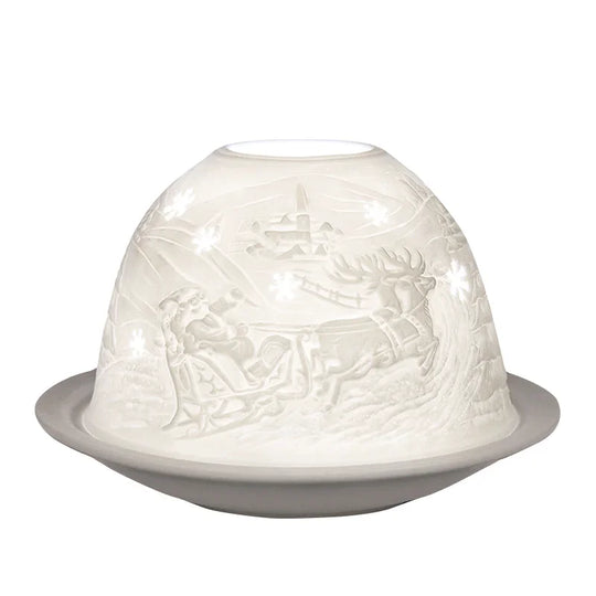 Dome-Light Winterzauber, Porzellan-Windlicht, KERZENFARM HAHN