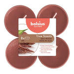 Duft-Maxilichter, Oud Wood, True Scents, BOLSIUS, Ø60 mm, Brenndauer ca. 8h, 8 Stück pro Verpackung