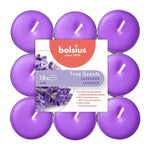 Duft-Teelichter, Französischer Lavendel, True Scents, BOLSIUS, Ø38 mm, Brenndauer ca. 4h, 18 Stück pro Verpackung