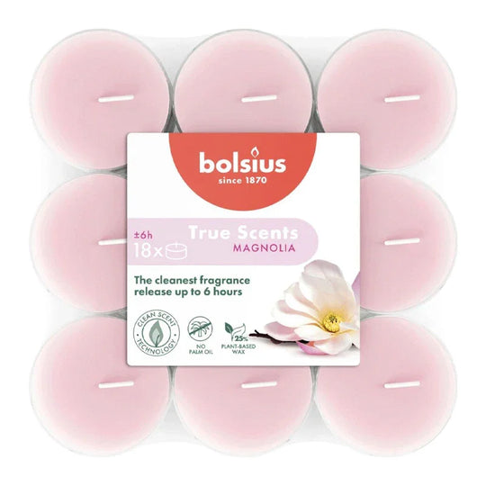 Duft-Teelichter, Magnolie, True Scents, BOLSIUS, Ø39 mm, Brenndauer ca. 6h, 18 Stück pro Verpackung