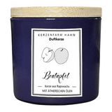 Duftkerze im Glas, Bratapfel, 100% pflanzliches Rapswachs, KERZENFARM HAHN, mit reinen ätherischen Ölen, Brenndauer ca. 17h