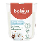 Duftkerze im Glas, Fresh Cotton, True Scents, BOLSIUS, 80/73 mm, Brenndauer ca. 25h