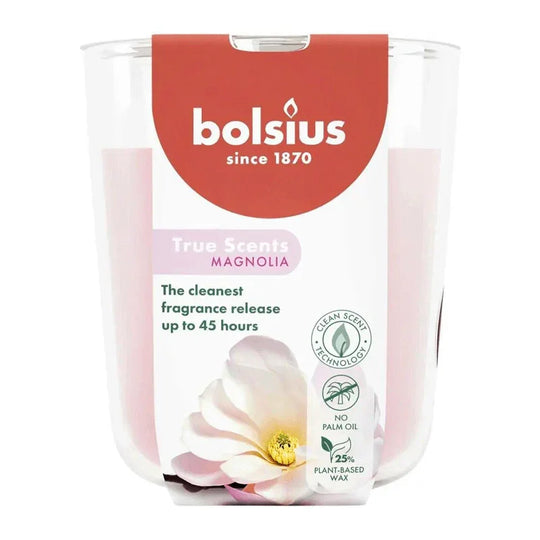 Duftkerze im Glas, Magnolie, True Scents, BOLSIUS, 97/85 mm, Brenndauer ca. 45h