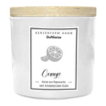 Duftkerze im Glas, Orange, 100% pflanzliches Rapswachs, KERZENFARM HAHN, mit reinen ätherischen Ölen, Brenndauer ca. 17h