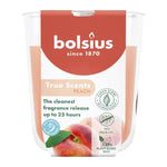 Duftkerze im Glas, Pfirsich, True Scents, BOLSIUS, 80/73 mm, Brenndauer ca. 25h
