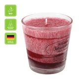 Duftkerze im Glas, Schwarze Johannisbeere, 100% pflanzliches Stearin, KERZENFARM HAHN, mit reinen ätherischen Ölen, Brenndauer ca. 24h - luterna.de