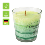 Duftkerze im Glas, Sommerfrische, 100% pflanzliches Stearin, KERZENFARM HAHN, mit reinen ätherischen Ölen, Brenndauer ca. 24h - luterna.de
