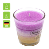 Duftkerze im Glas, Vanille-Lavendel, 100% pflanzliches Stearin, KERZENFARM HAHN, mit reinen ätherischen Ölen, Brenndauer ca. 24h - luterna.de