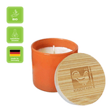 Duftkerze im Glas, Vanille-Zimt, 100% pflanzliches Rapswachs, KERZENFARM HAHN, mit reinen ätherischen Ölen, Brenndauer ca. 17h
