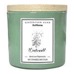Duftkerze im Glas, Winterwald, 100% pflanzliches Rapswachs, KERZENFARM HAHN, mit reinen ätherischen Ölen, Brenndauer ca. 17h