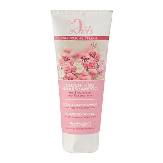 Dusch- & Haarshampoo mit Schafmilch & Rosenwasser, Ovis Schafmilchseife, 100% natürlich, 200 ml