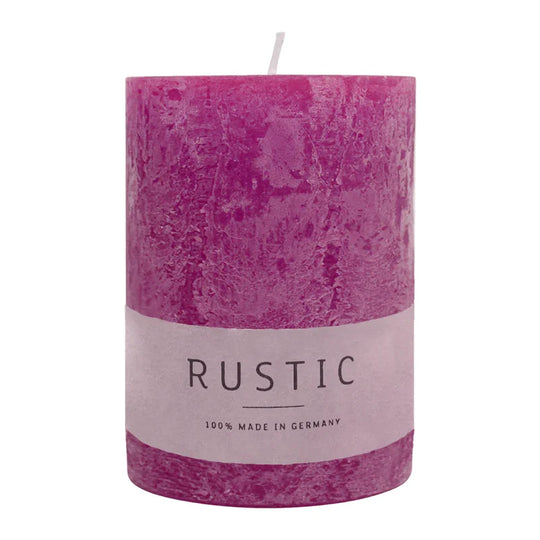 RUSTIC-Stumpenkerze Erika, WENZEL, 80/70 mm, Brenndauer ca. 34h, selbstverlöschend