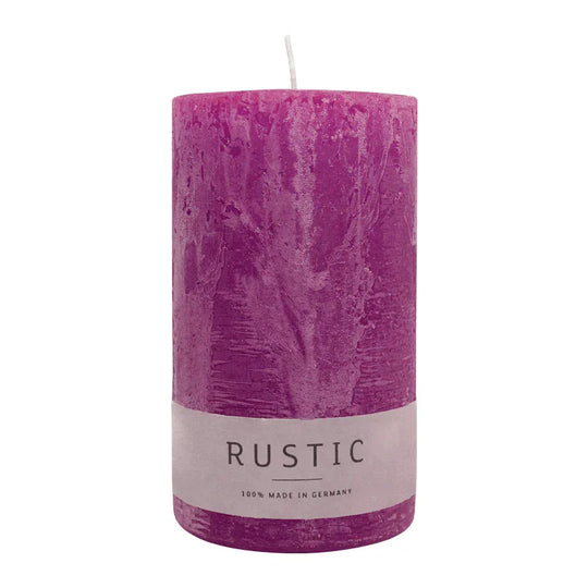 RUSTIC-Stumpenkerze Erika, WENZEL, 140/80 mm, Brenndauer ca. 76h, selbstverlöschend
