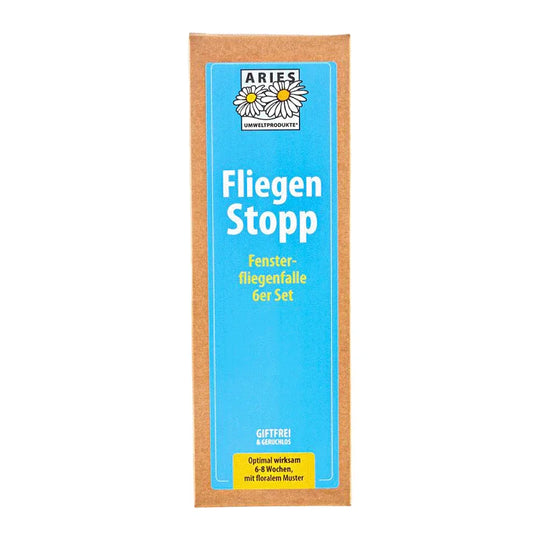 Fliegen Stopp Fensterfliegenfalle Floral, ARIES Umweltprodukte, 100% natürlich, 6 Stück, Haus & Küche