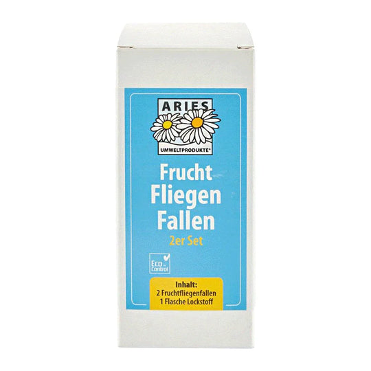 Fruchtfliegenfallen 2er Set, ARIES Umweltprodukte, 100% natürlich, effektiv & insektizidfrei, Küche & Haushalt