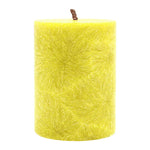 Stumpenkerze aus Stearin, Gelb, 50/65 mm, 100% pflanzlicher Wachs, KERZENFARM HAHN, Brenndauer ca. 15h