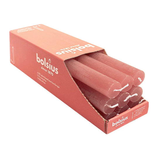 Stabkerzen Rustik, 23/270 mm, Gewürzbraun, BOLSIUS, Brenndauer ca. 13h, 9 Stück pro Verpackung