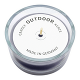 Glasschale Outdoor mit Dochtkerze, Outdoor-Kerze, Anthrazit, WENZEL, 150/80 mm, Brenndauer ca. 20h